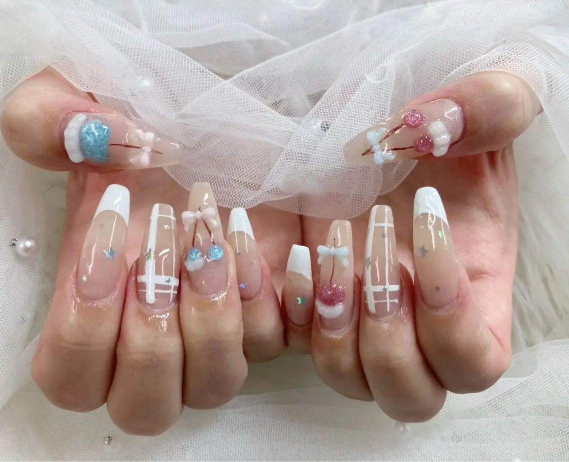 ネイル ガーリー ワンホンネイル ハンドネイル nailsalon popoのネイルデザイン