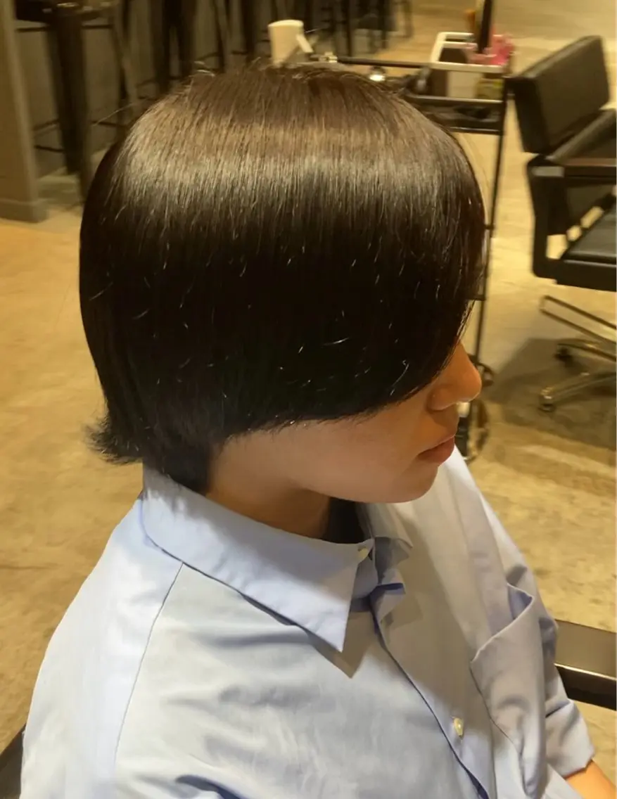 ショート メンズ メンズブリーチ 縮毛矯正 縮毛矯正 HANGOUT / ミウのヘアスタイル