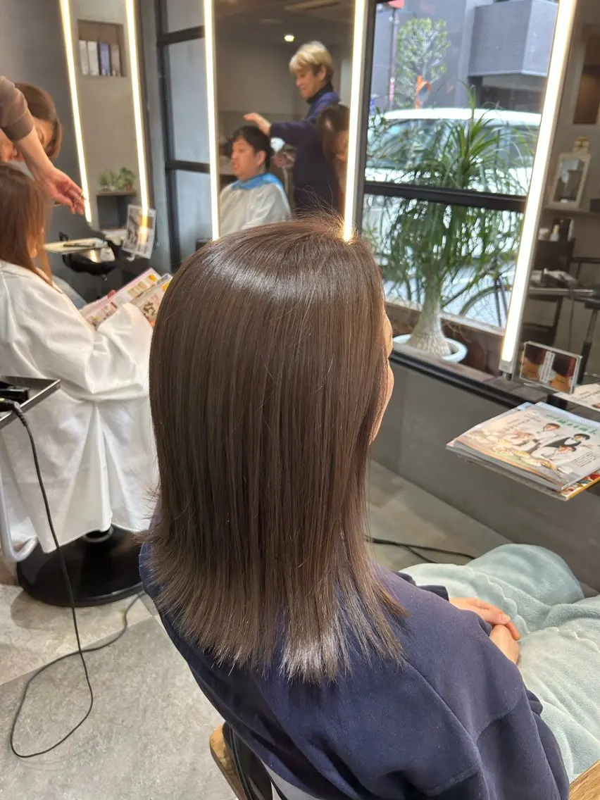 ロング カラー ヘアカラー トリートメント 艶カラー/ベージュ/ ショート/安岡哲兵のヘアスタイル