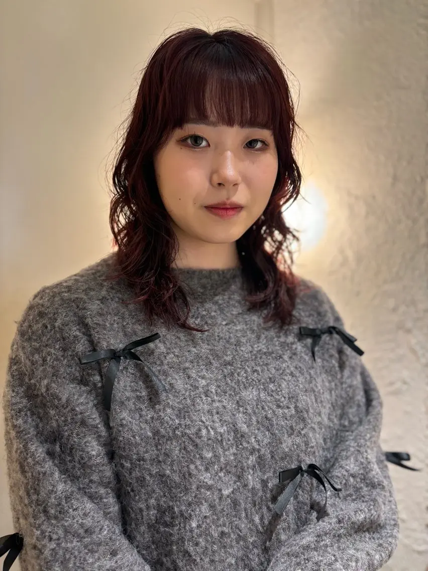 ミディアム ミディアムパーマ 💫扱いやすい レイヤー/小林陸のヘアスタイル