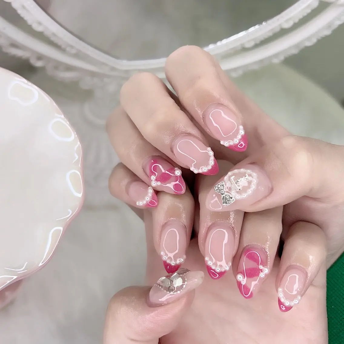 ネイル フラッシュネイル 韓国ネイル ツイードネイル ワンホンネイル 冬ネイル ハンドネイル merci nailのネイルデザイン