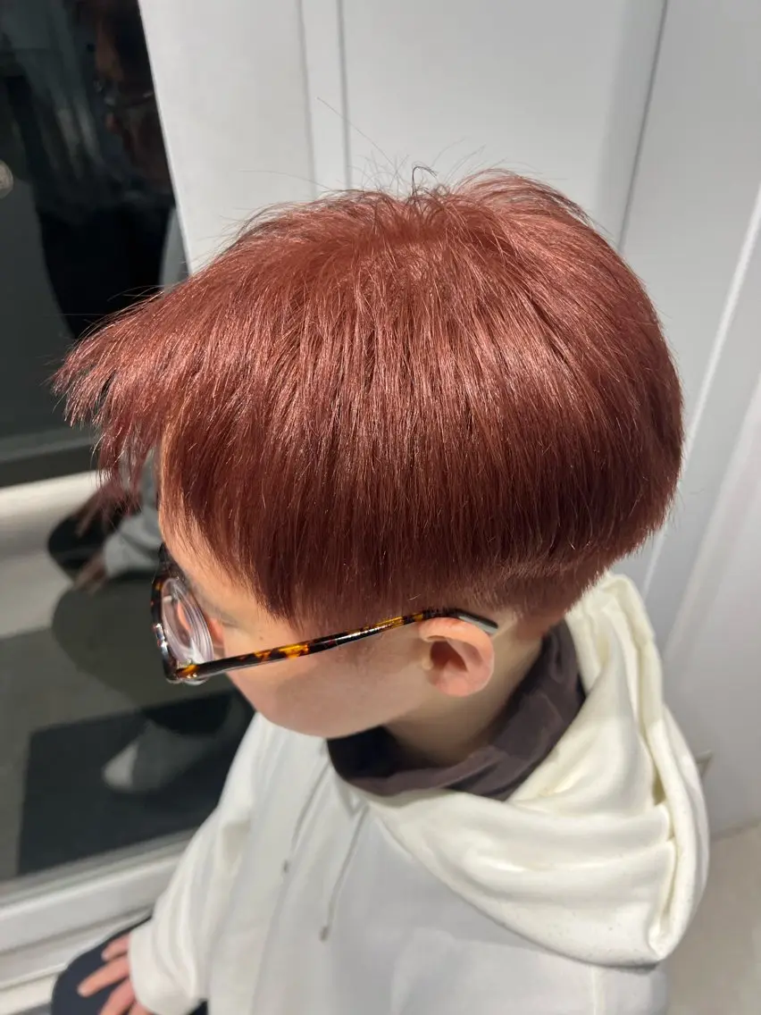 カラー メンズ ベージュカラー ピンクカラー ピンクベージュ 縮毛矯正練習 モデル募集✨️NOAのヘアスタイル