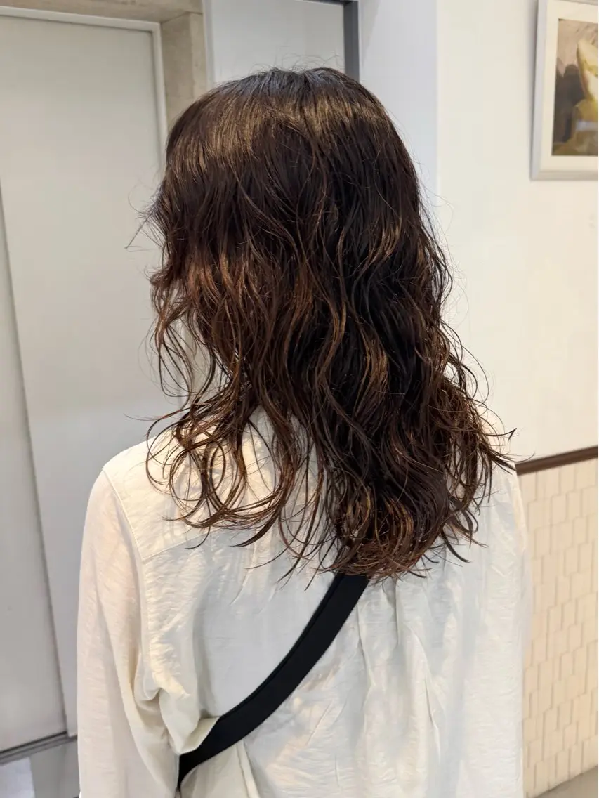 ロング パーマ カット パーマ トリートメント デジタルパーマ 🌀ボブ　萩原　龍のヘアスタイル
