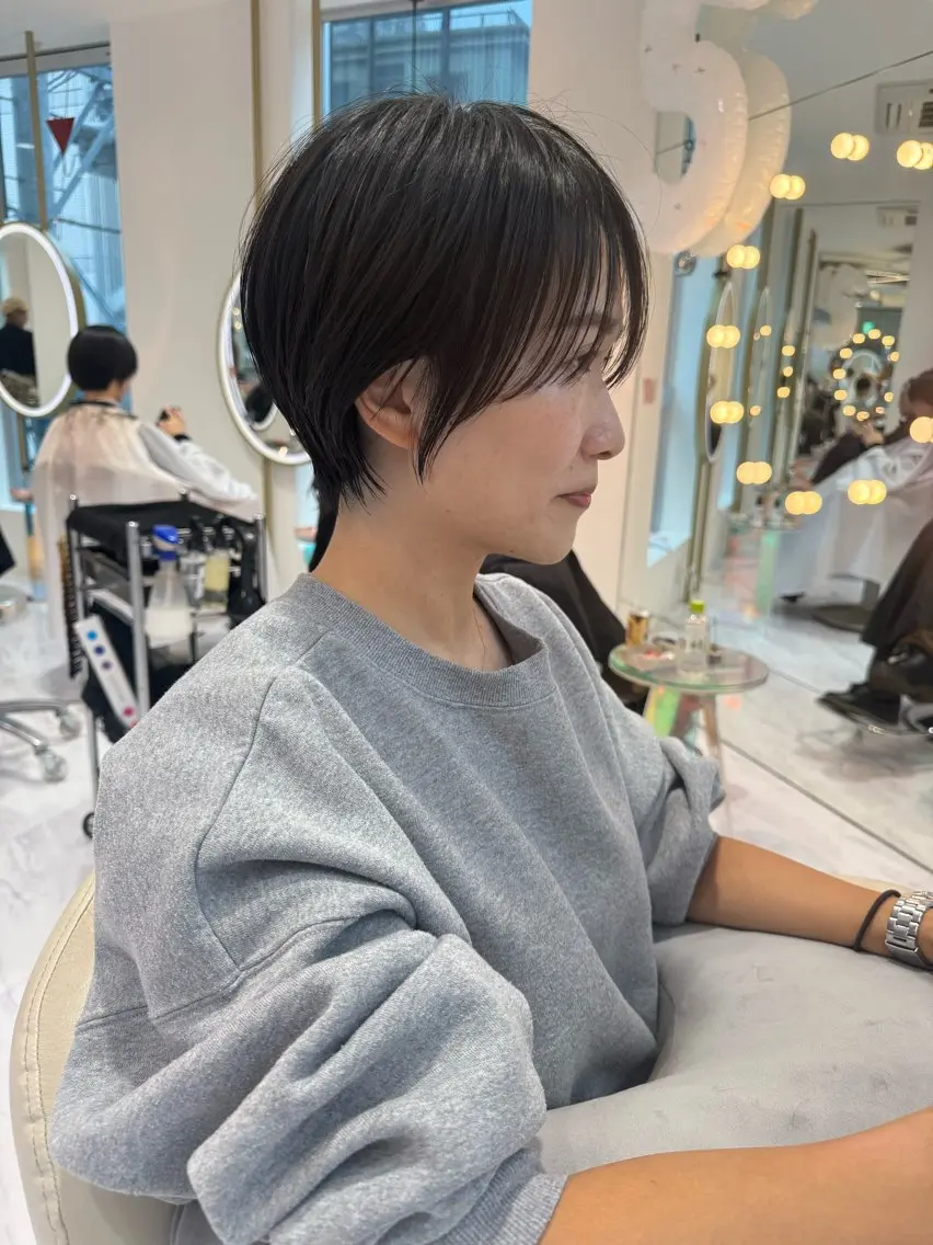 ショート カラー 似合わせカット ショートヘア 小顔カット カット 🌟TOSHI/透明 感カラー/ショートのヘアスタイル