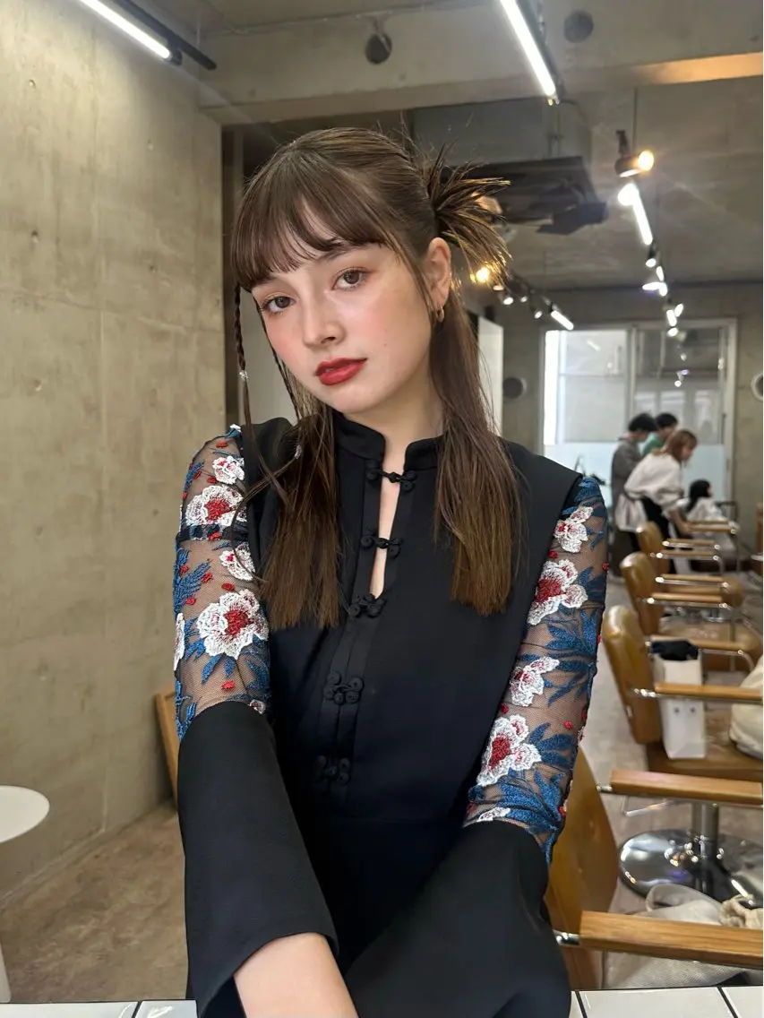 ロング ヘアアレンジ ハーフアップ ヘアセット カットモデル募集中 ／HARUKA🎀のヘアスタイル