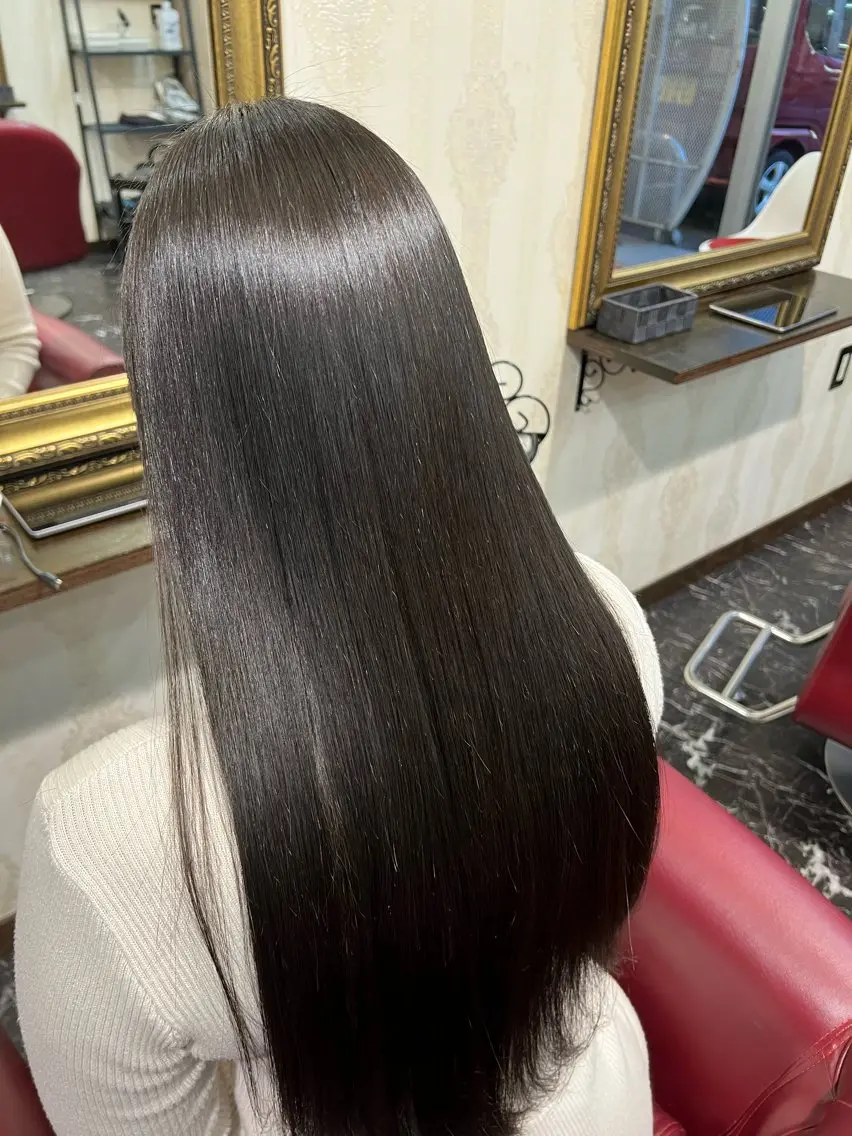 ロング 髪質改善 ロング 縮毛矯正 トリートメント スーパーロング育成 💖田所のヘアスタイル