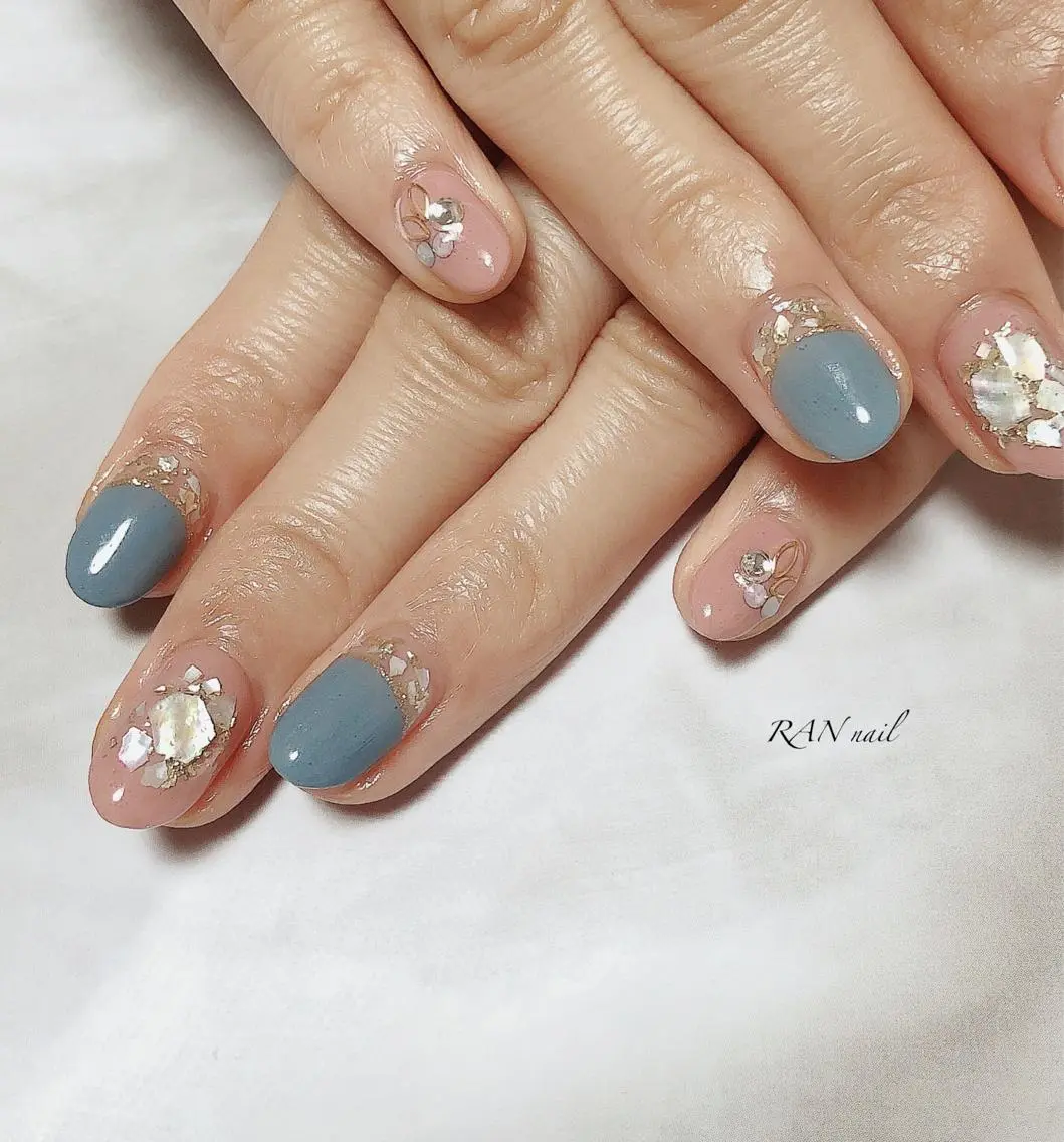 ネイル フットネイル ジェルネイル キラキラネイル 春ネイル 夏ネイル RAN nailのネイルデザイン