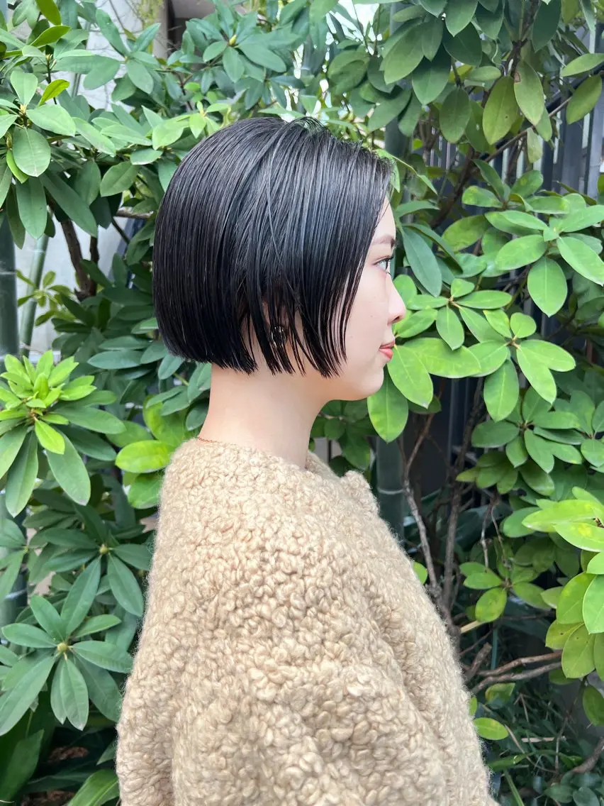 ショート 切りっぱなしボブ ボブ メンズヘア/大人男子 /ナチュラルのヘアスタイル