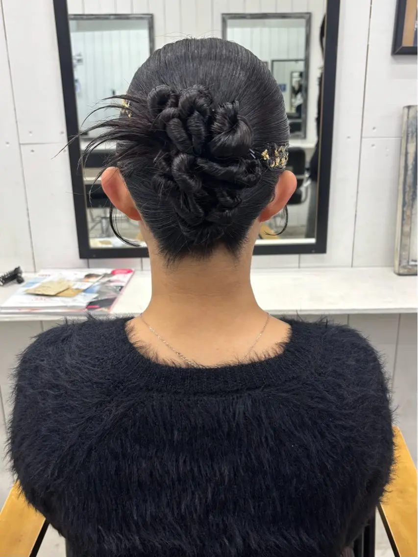 ヘアアレンジ 成人式 ヘアセット Ann./艶髪 /レイヤーカットのヘアスタイル