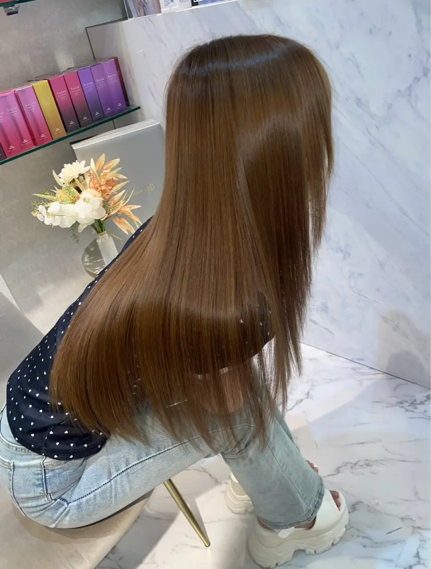 セミロング カット ヘアカラー トリートメント 田村 聖輝のヘアスタイル