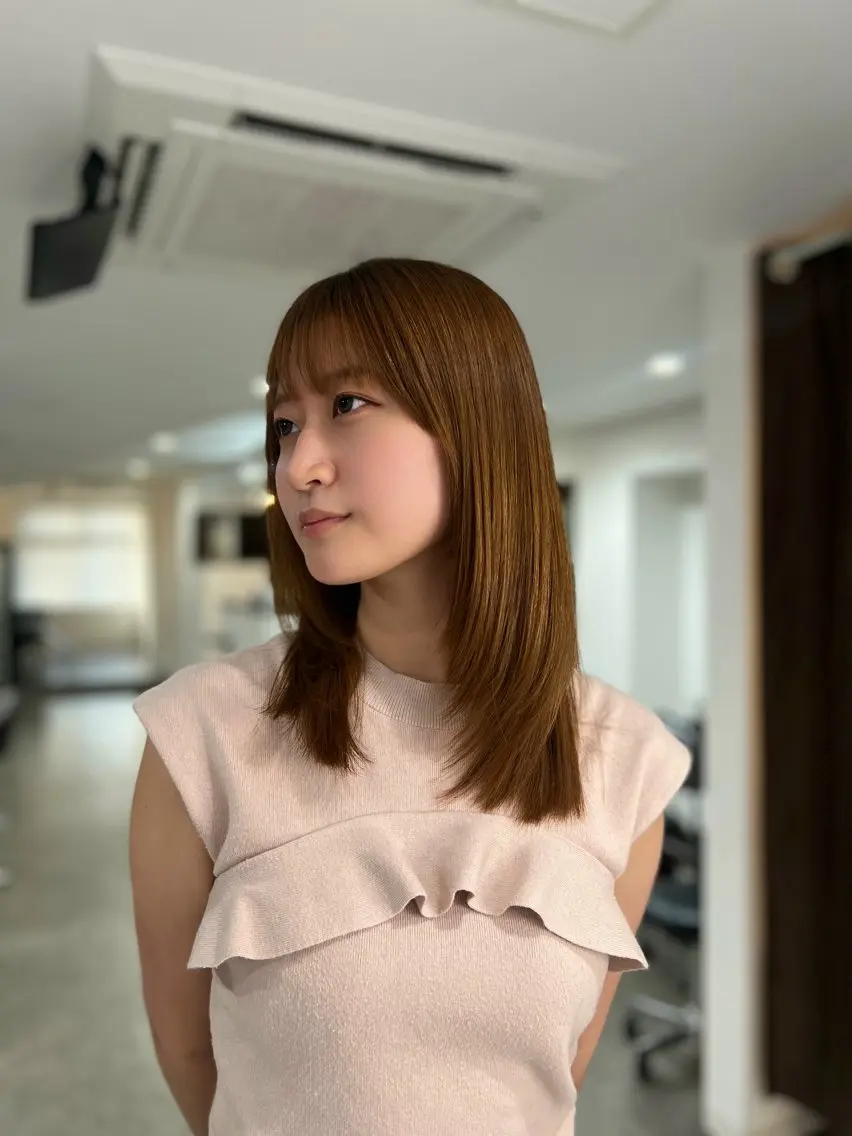 セミロング カット 縮毛矯正 トリートメント 艶髪/髪質改善 【熊野隼人】のヘアスタイル