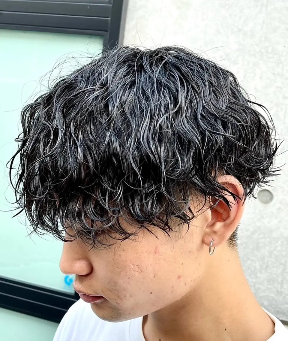 ショート パーマ メンズ 恵比寿メンズカット モデル無料/かずきのヘアスタイル