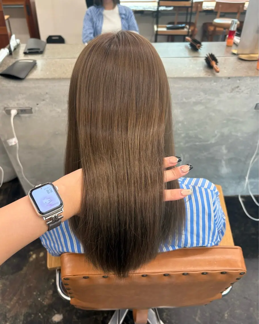 ミディアム カット ヘアカラー トリートメント 透明感カラー/顔周り カット/ののか💞のヘアスタイル