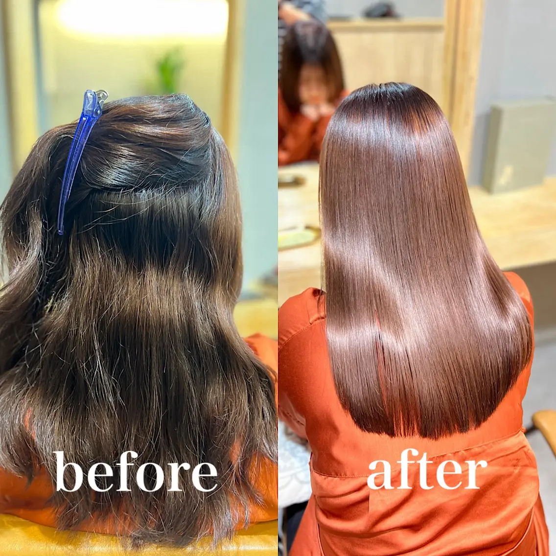 ロング カラー くせ毛 髪質改善 酸性ストレート 神戸ボブ✂️ ioe三宮/田 伸佳のヘアスタイル