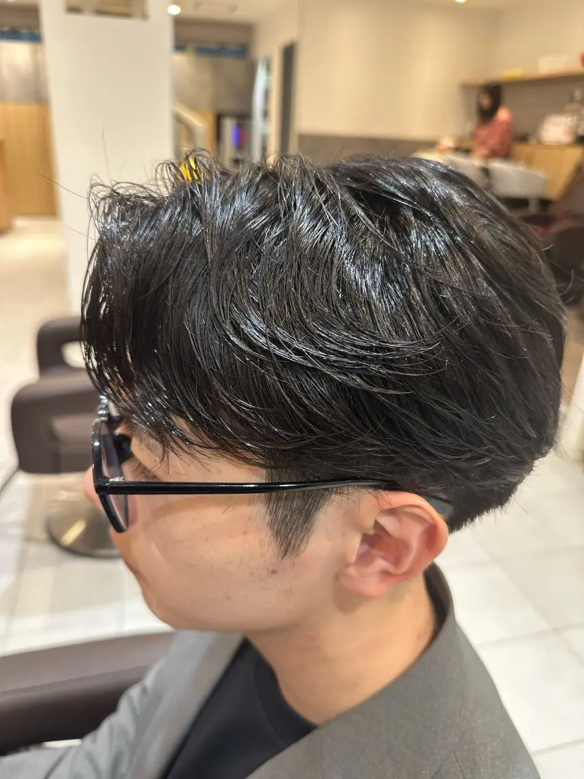 パーマ メンズ ビジネス カット パーマ ヘアセット 市川メンズパーマ/ 透明感カラーKaiのヘアスタイル