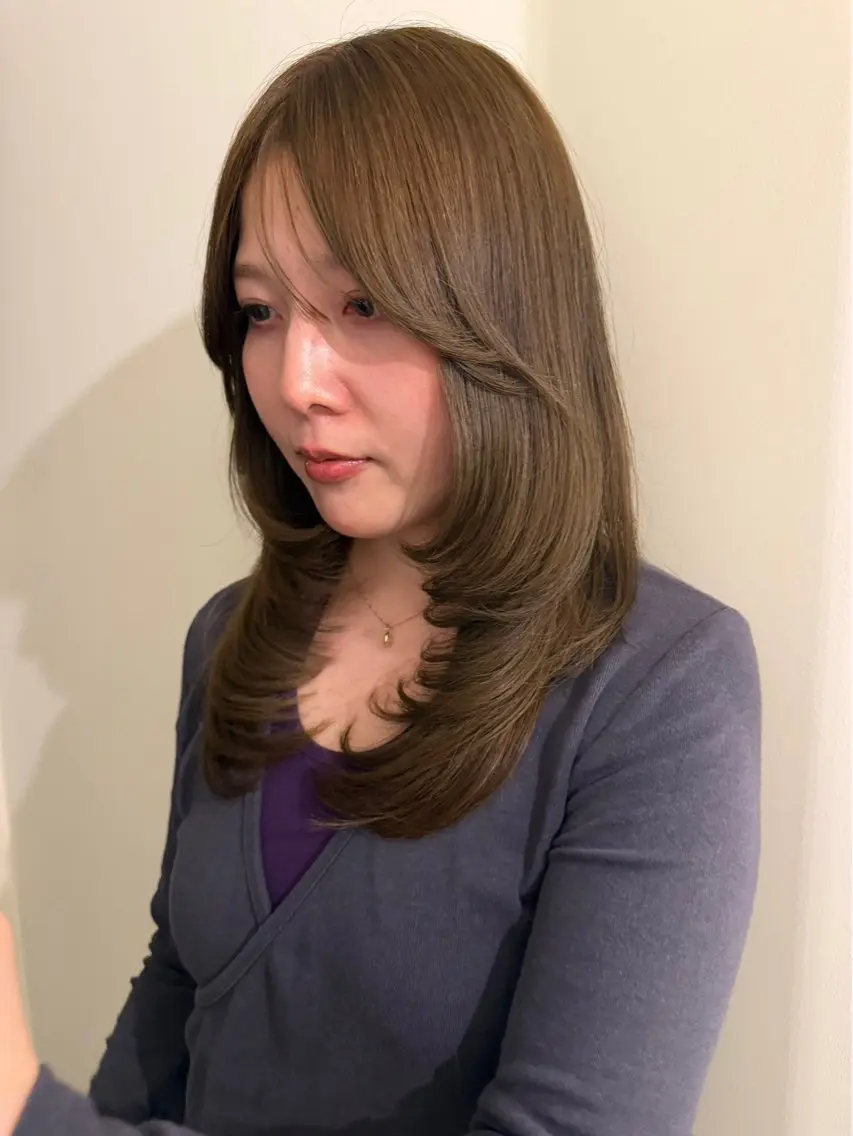 ロング カラー ヘアカラー トリートメント 渋谷 留菜のヘアスタイル