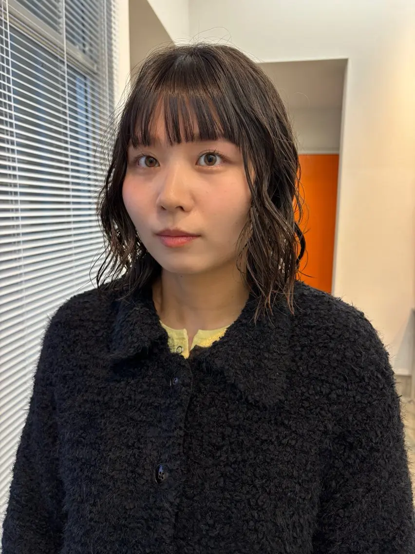 ミディアム ミディアムパーマ ボブ カット パーマ トリートメント 舘谷 愛莉のヘアスタイル