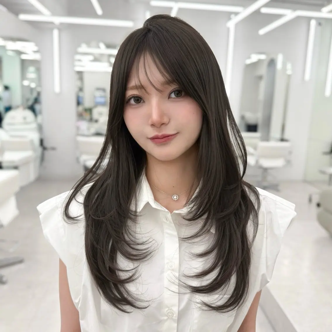 ロング カラー 透明感カラー 韓国風ヘア レイヤーカット 似合わせカット カット ヘアカラー トリートメント 韓国レイヤー× 顔まわり🕊️テルのヘアスタイル