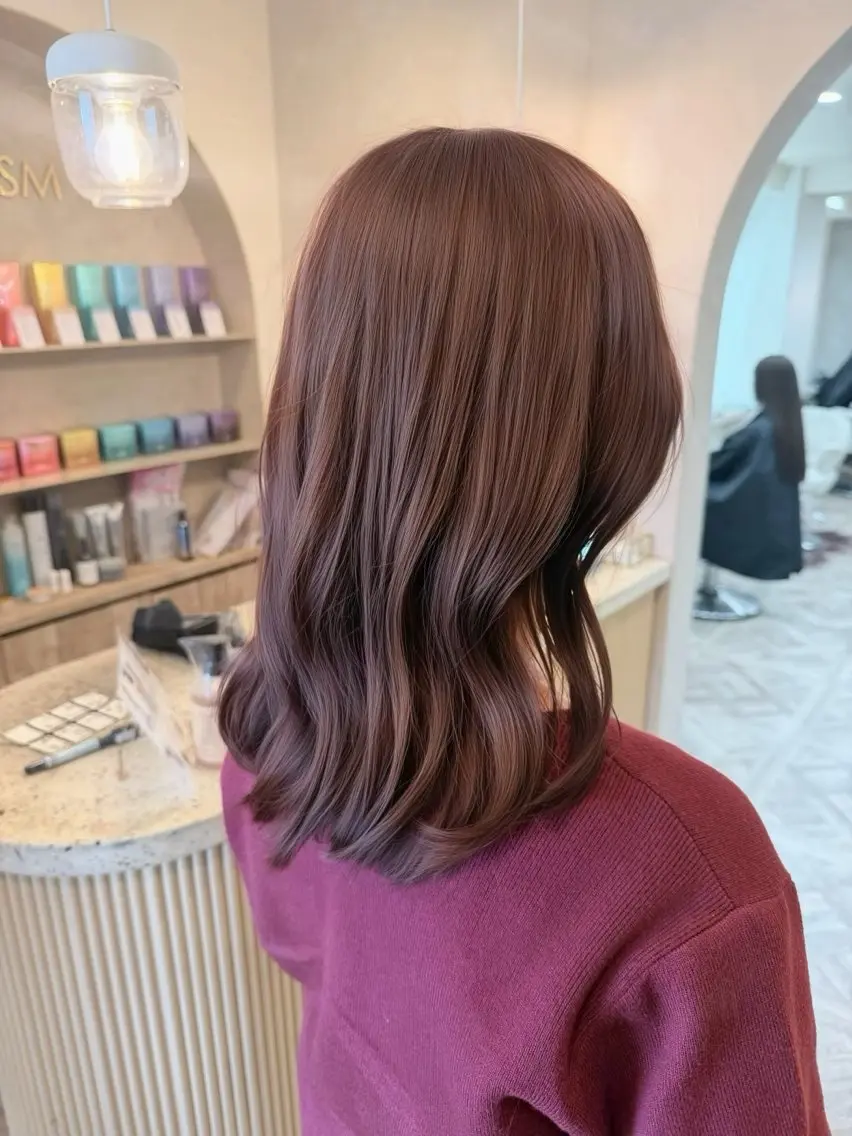 ミディアム カラー カット ヘアカラー トリートメント 草野ゆずき⌇縮毛矯正 ⌇Wカラー⌇レイヤーのヘアスタイル