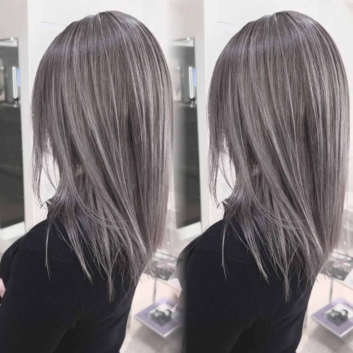 ロング カラー バレイヤージュ レイヤーカット ヘアカラー トリートメント 表参道/ハイライト バレイヤージュのヘアスタイル