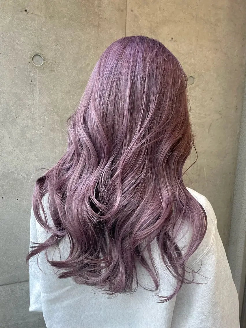 ロング カラー ブリーチ ケアブリーチ ラベンダーカラー ラベンダーピンク ピンクカラー ヘアカラー いとう まいこのヘアスタイル
