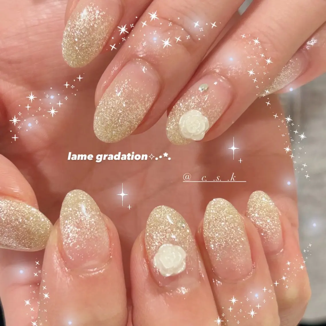 ネイル ストーンネイル ハンドネイル 🎀チーク/ちゅるん 🫧chisa🎀のネイルデザイン