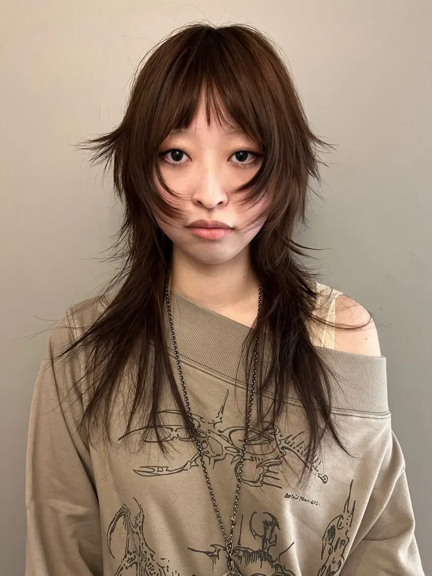 ロング カラー カット ヘアカラー 圧倒的デザイン力 店長🎨RENAのヘアスタイル