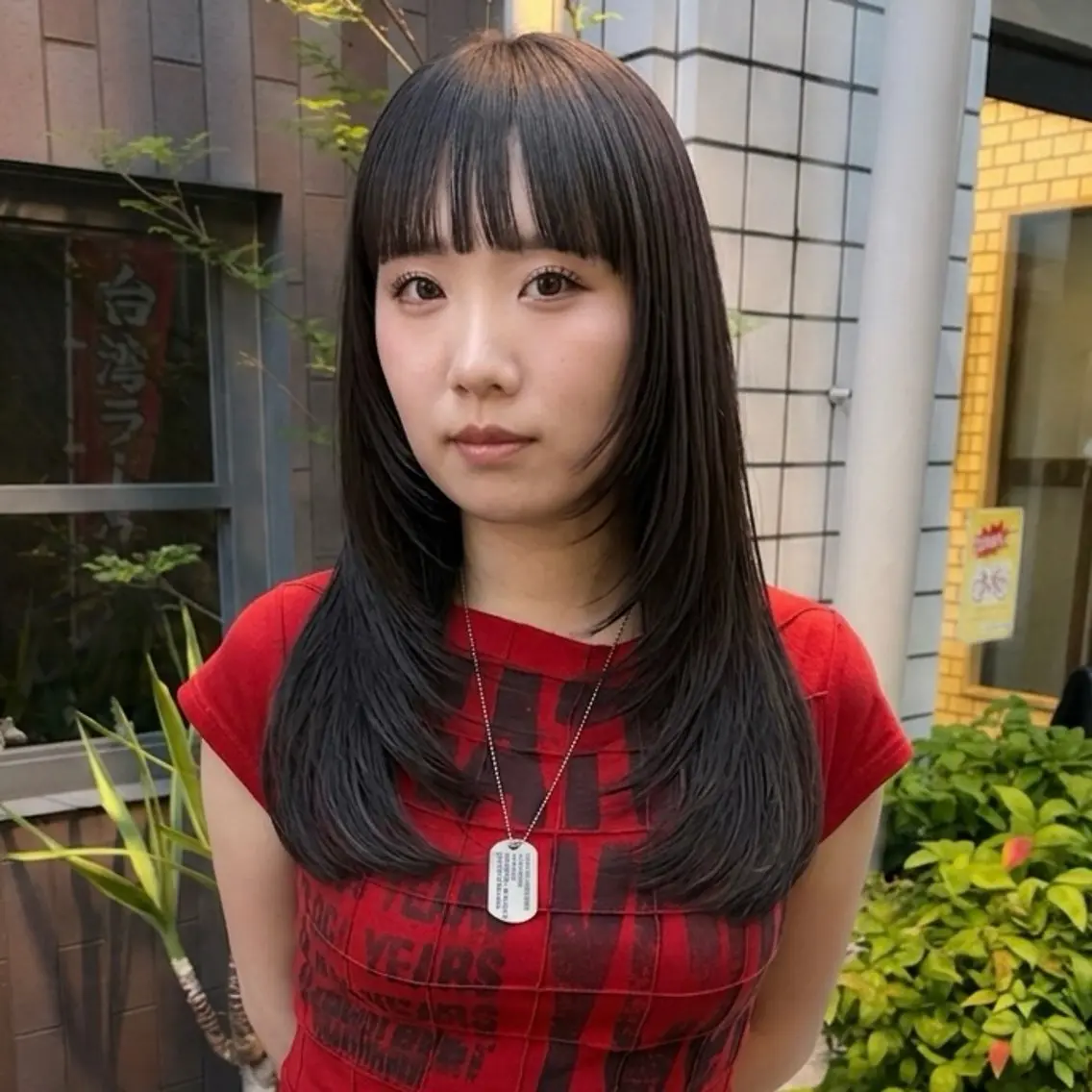 ロング 顔まわりレイヤー 顔周りカット ハッシュカット 韓国風ヘア レイヤーカット カット ヘアカラー トリートメント ハイトーン/レイヤー カット/TAKEのヘアスタイル