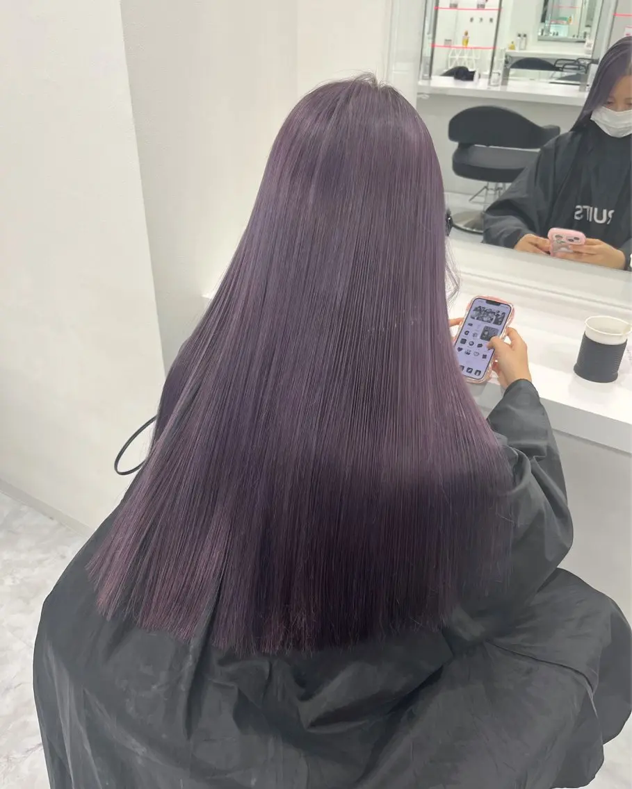 ロング カラー ヘアカラー トリートメント ヘアセット 💛ミルクティー 色落ち可愛い💛のヘアスタイル