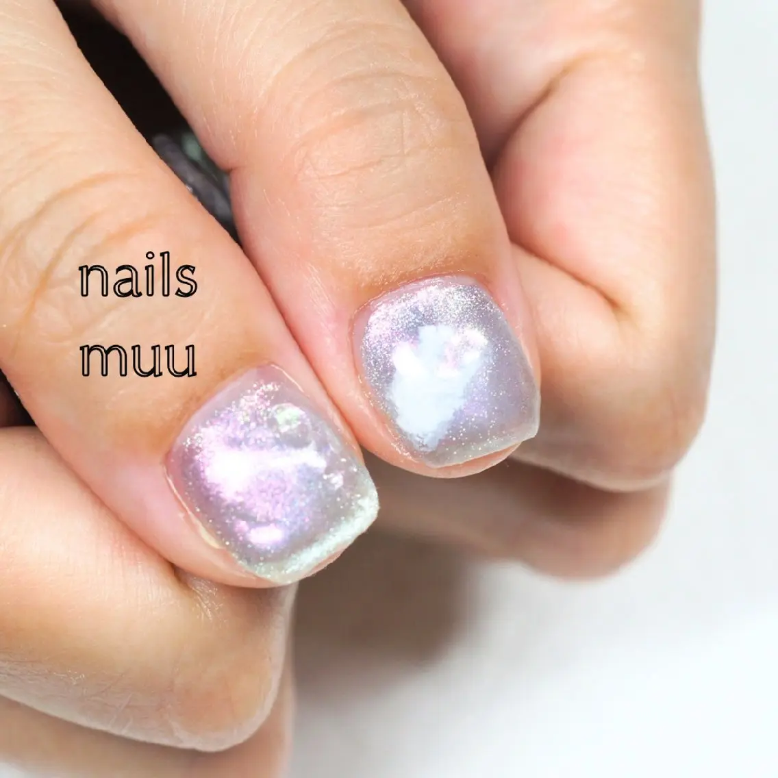 ネイル キラキラネイル マグネットネイル ニュアンスネイル スクエアネイル 夏ネイル nails muu まゆのネイルデザイン