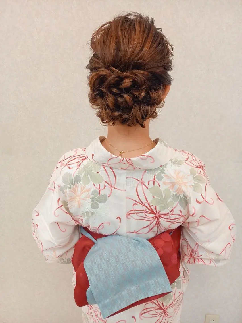 セミロング ヘアアレンジ 浴衣 ヘアセット miku ヘアセット/着付けのヘアスタイル