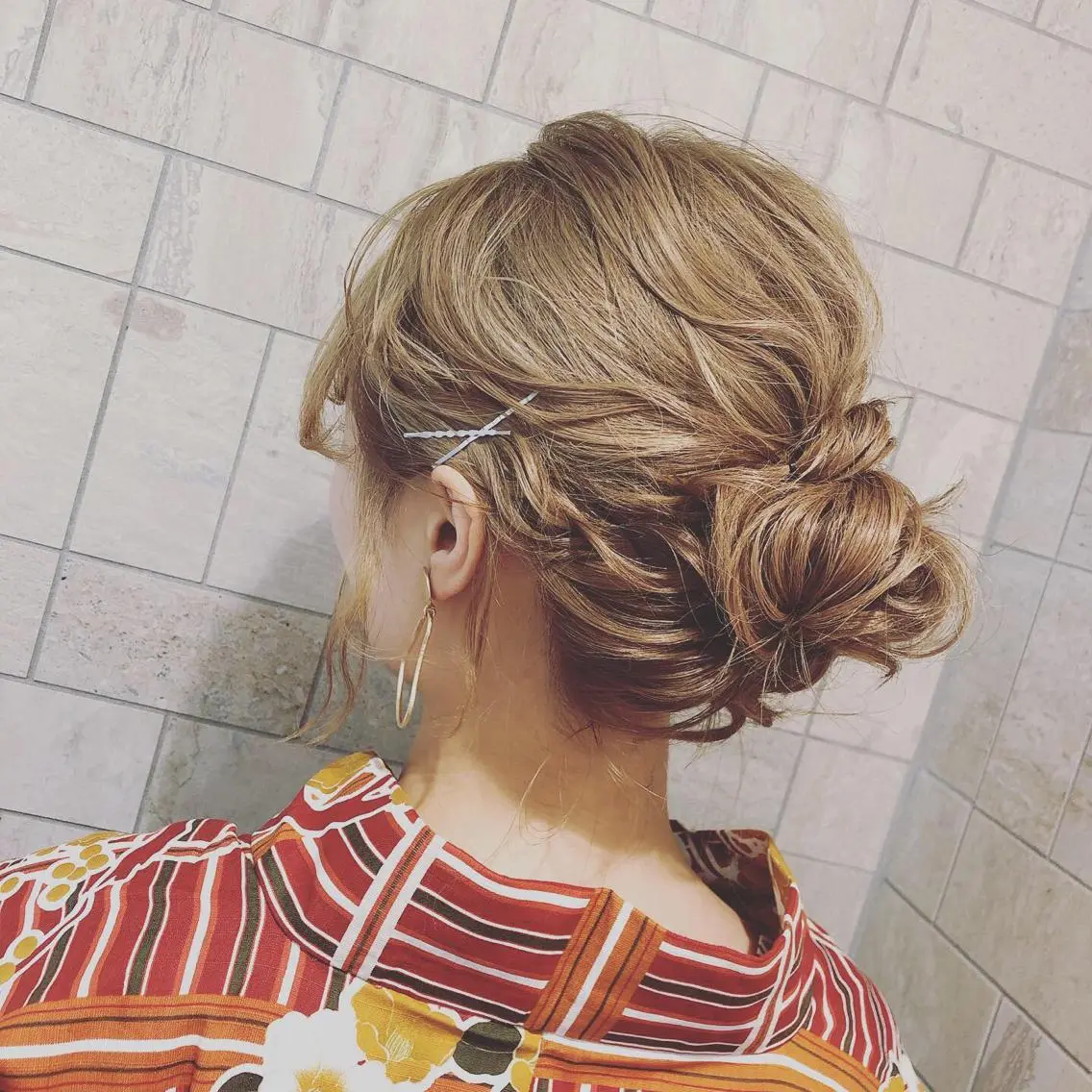 セミロング ヘアセット 美髪矯正透明感カラー 江川 和輝のヘアスタイル