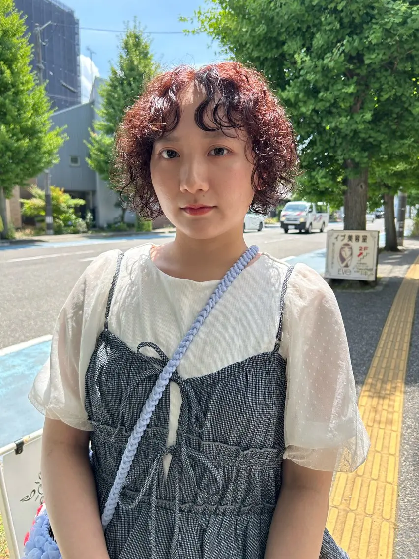 カラー レッドカラー ORe'S HAIR BE　GLaDまなみのヘアスタイル