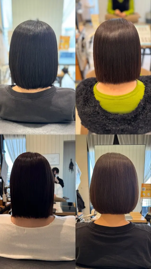 ショート 縮毛矯正 トリートメント ストレート⭐️ 髪質改善カラー⭐️のヘアスタイル
