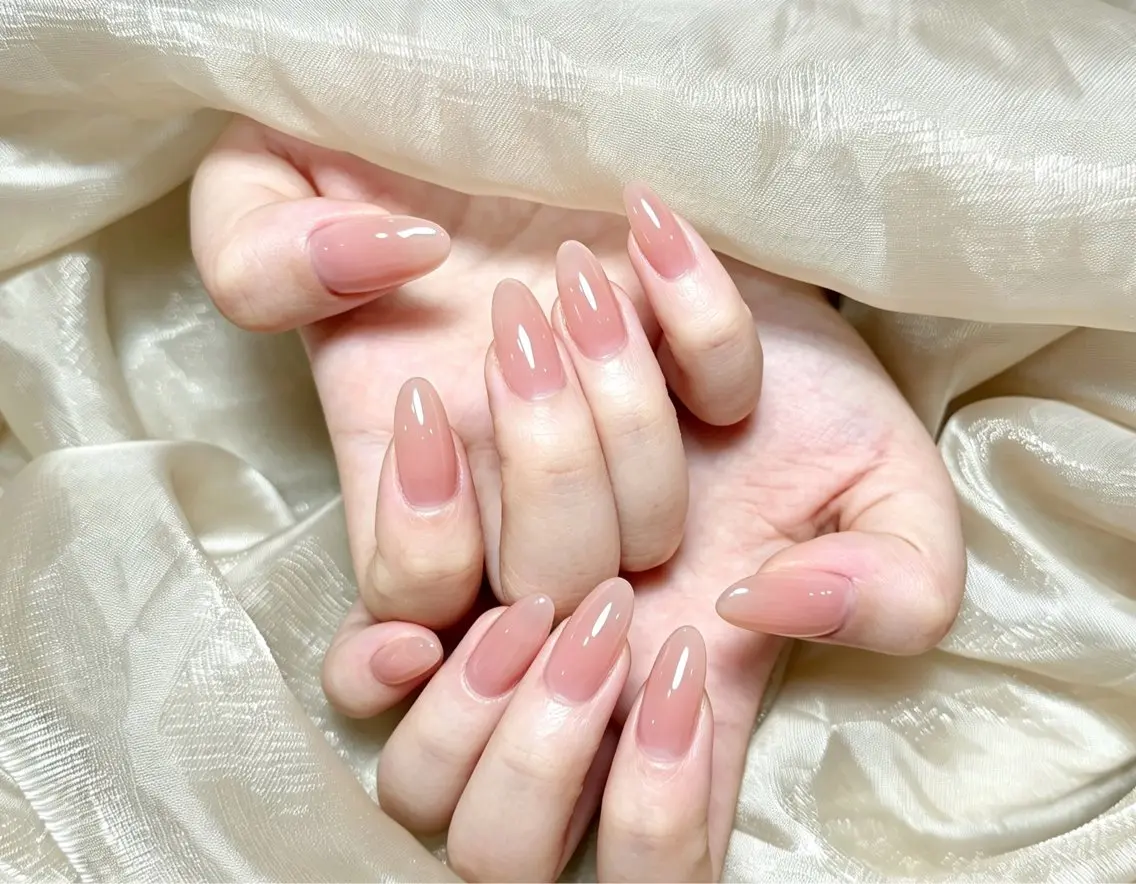 ネイル チークネイル 長さ出し フレンチネイル ジェルネイル 韓国ネイル ハンドネイル Lucky Nail Salon❶のネイルデザイン
