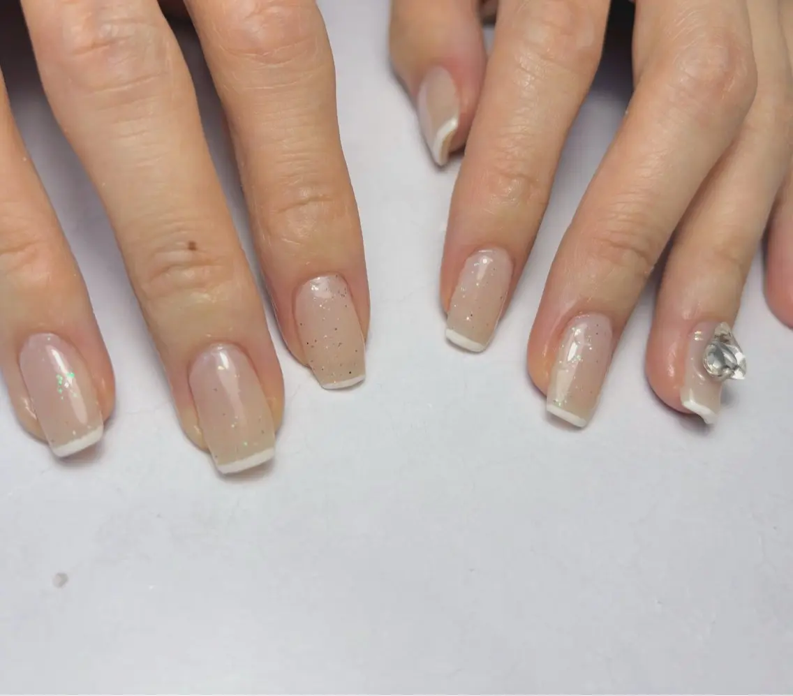 ネイル フレンチネイル ハート キラキラネイル シンプルネイル ハンドネイル Nail Salon noiのネイルデザイン