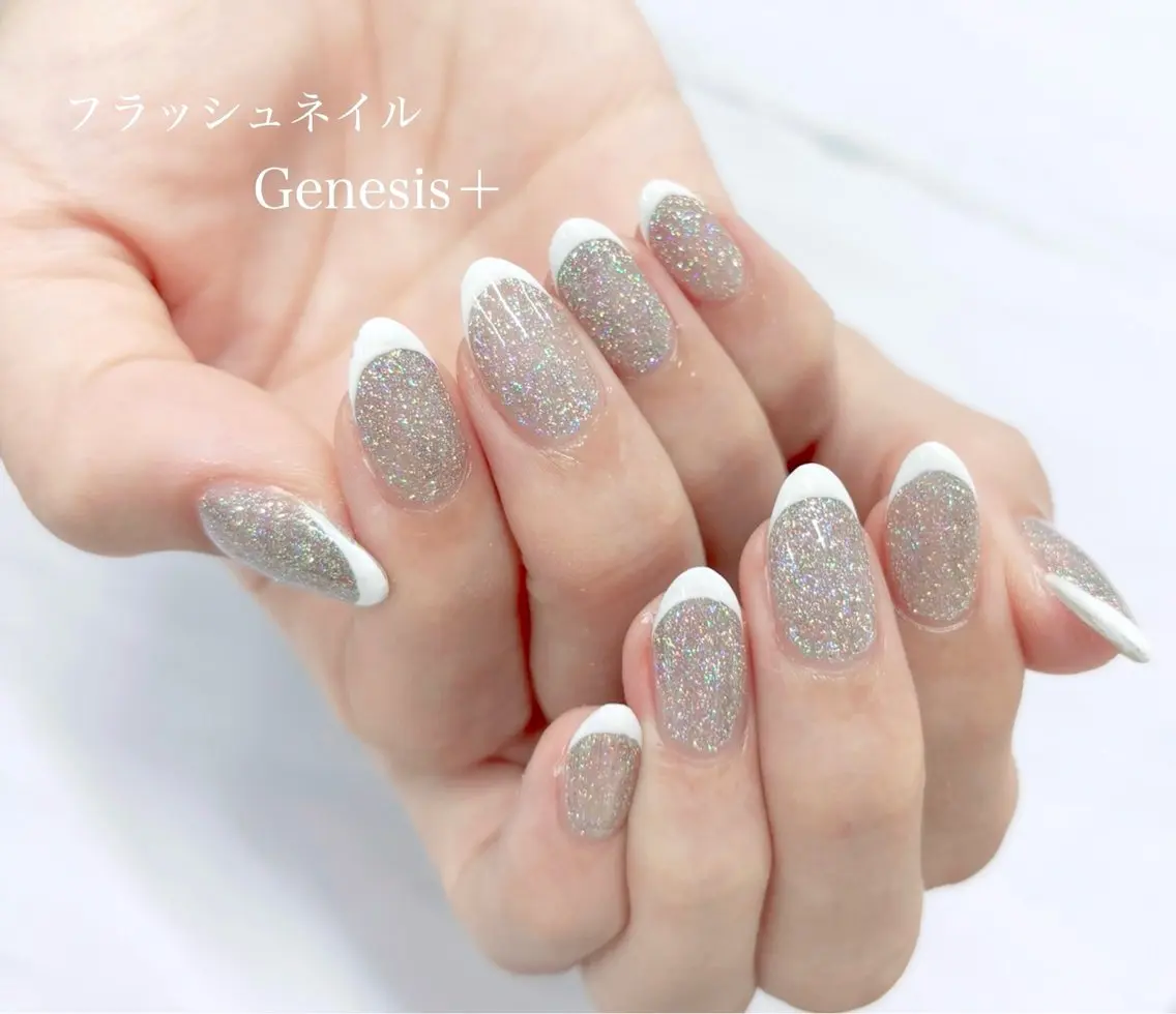 ネイル フラッシュネイル フレンチネイル Genesis Plus大津京店のマツエク・マツパデザイン