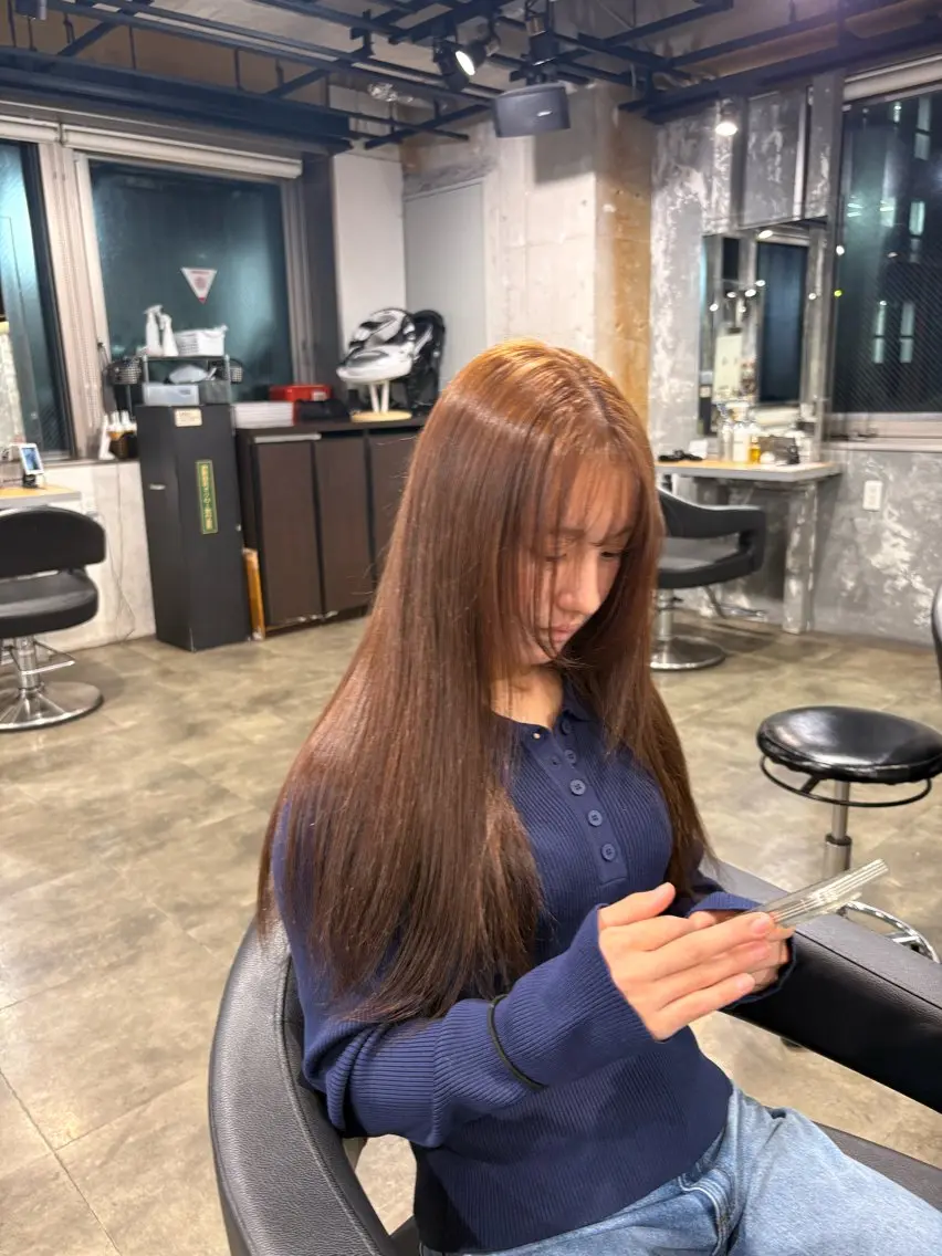 ロング カラー ヘアカラー ヘアセット ハイトーン 横浜💞ミオのヘアスタイル