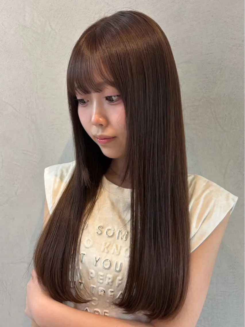 ロング カラー 髪質改善 トリートメント ヘアカラー トリートメント 🍓nonoka🍓 カラーモデル募集中✨のヘアスタイル
