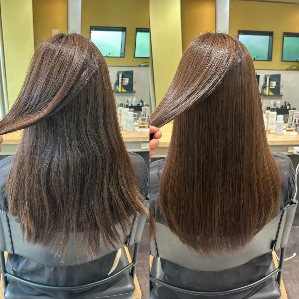 ロング パーマ 髪質改善 ストレートパーマ カット 縮毛矯正 トリートメント hubhair レイヤー/透明感のヘアスタイル