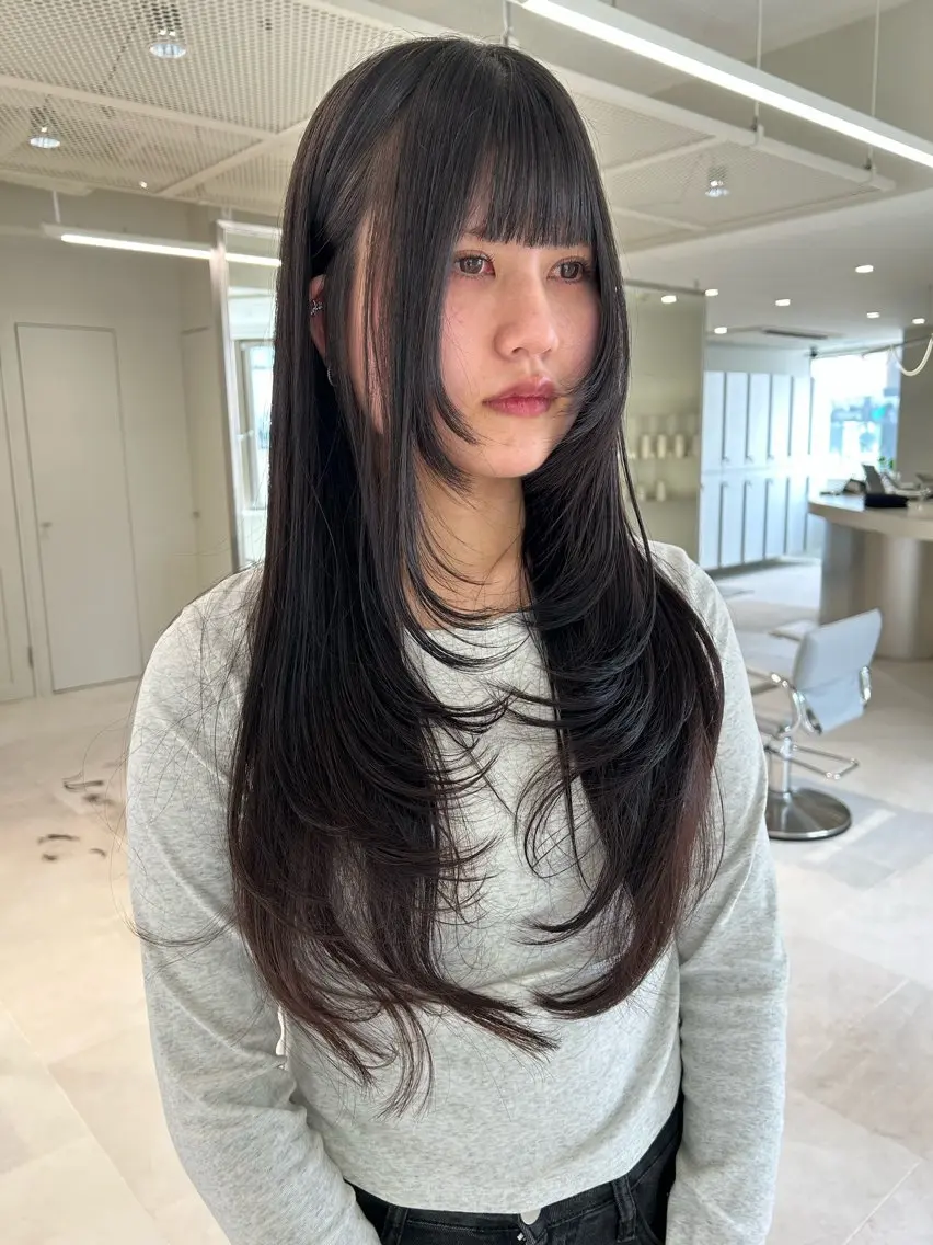 ロング カラー レイヤーカット カット 海外レイヤー /NAGISAのヘアスタイル
