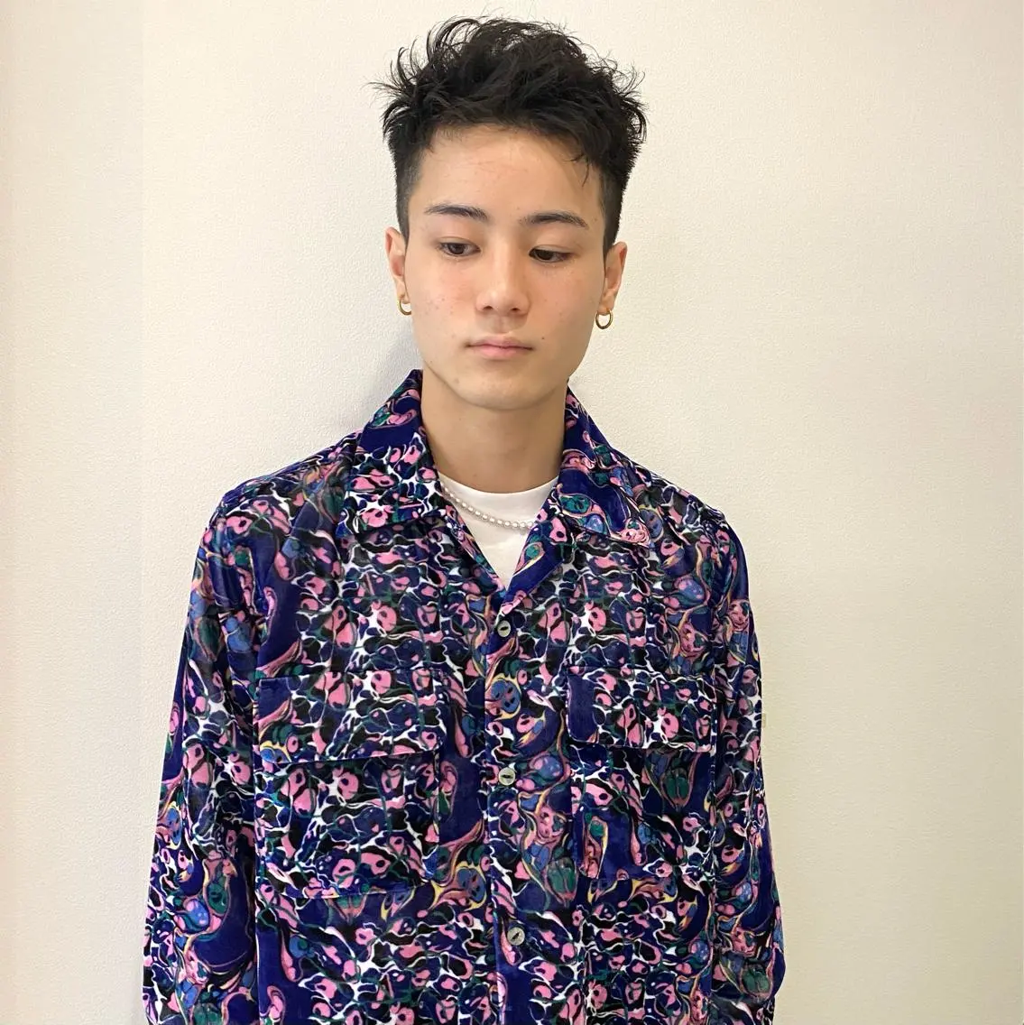 ショート メンズ センターパート マッシュ メンズパーマ メンズショート ショートヘア カット 永野 正芳のヘアスタイル