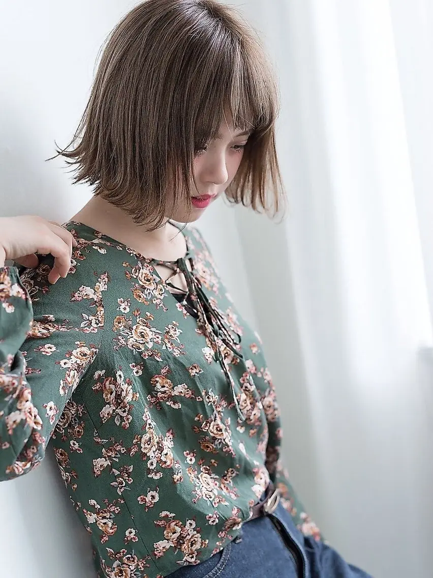 【✨透明感カラーとツヤツヤ髪へ✨】🎀平日限定🎀ワンカラー+N,髪質改善トリートメント+スタイリングの写真