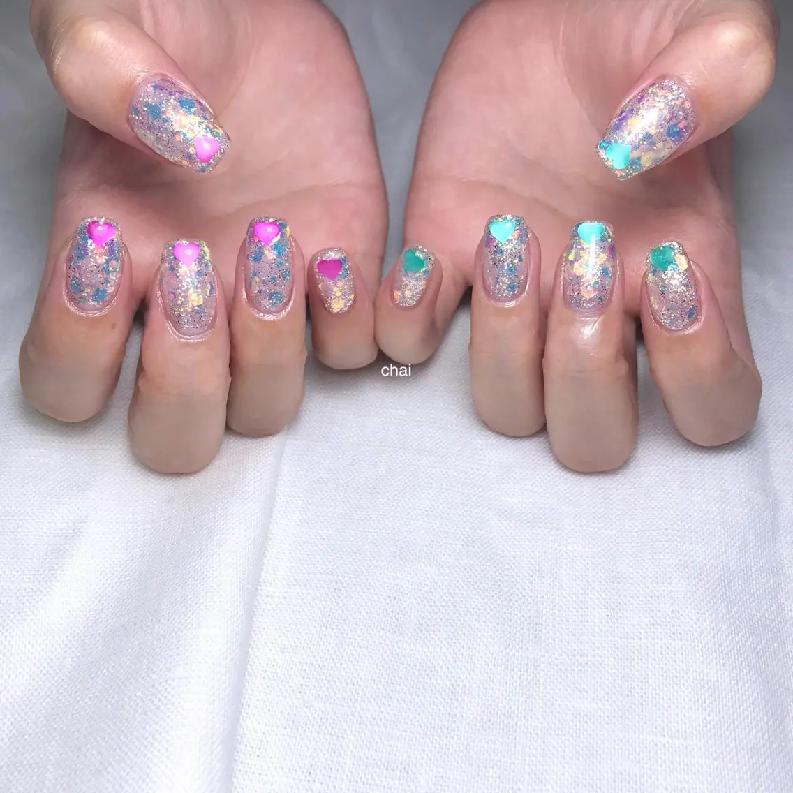 ネイル ハート ハンドネイル chai nail _ai📍鶴橋/桃谷のネイルデザイン