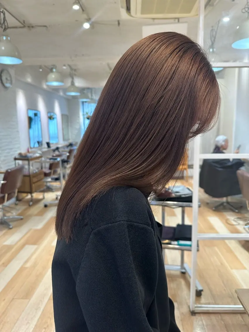 セミロング カラー カット ヘアカラー 縮毛/透明感カラー Mariamu🫧のヘアスタイル