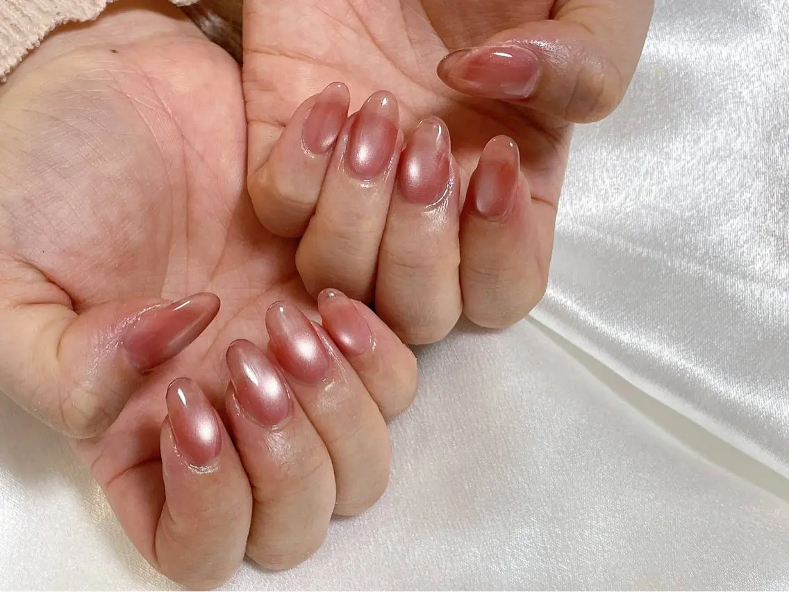 ネイル オーロラネイル 桜ネイル フラワーネイル フットネイル フレンチネイル ハンドネイル mogunail &blowのネイルデザイン