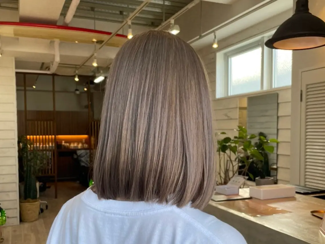 ミディアム カラー ベージュカラー ミルクティーベージュ ヘアカラー 樽田 琉玖のヘアスタイル