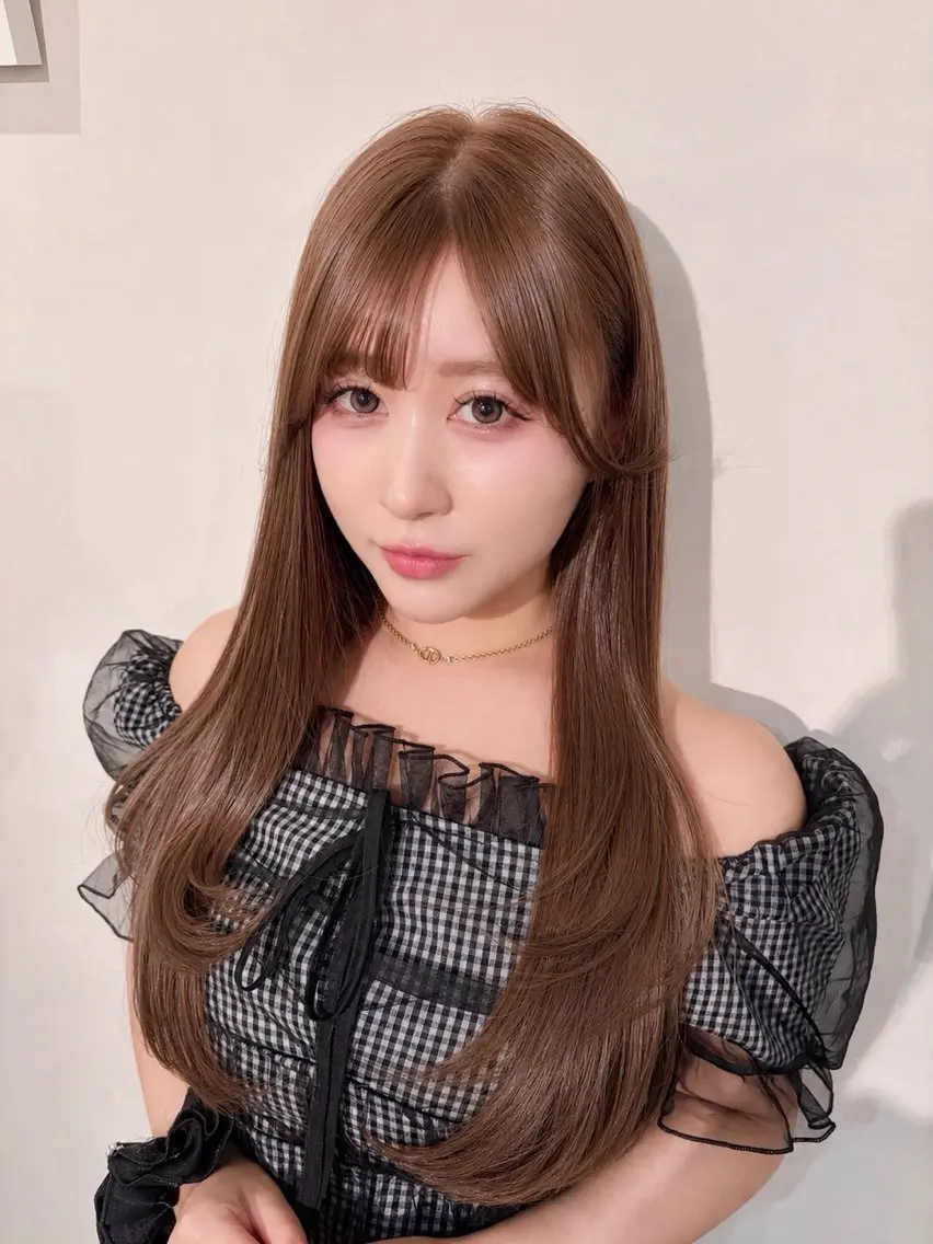 ロング カラー ブリーチ ブラウンカラー ダブルカラー ブリーチなしカラー ヘアカラー WAWA miu🌷のヘアスタイル