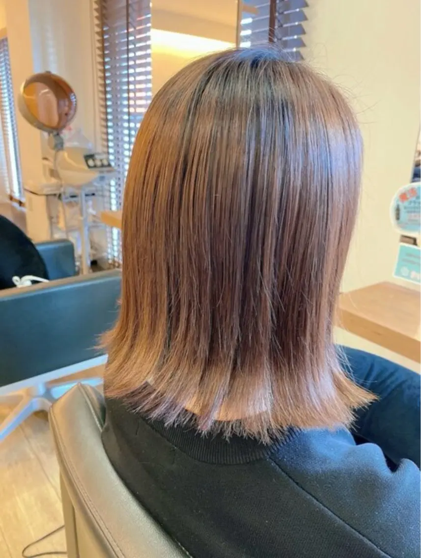 ミディアム ボブ 小顔カット カット アミーベル🧸🧡 本店✂️しおりのヘアスタイル