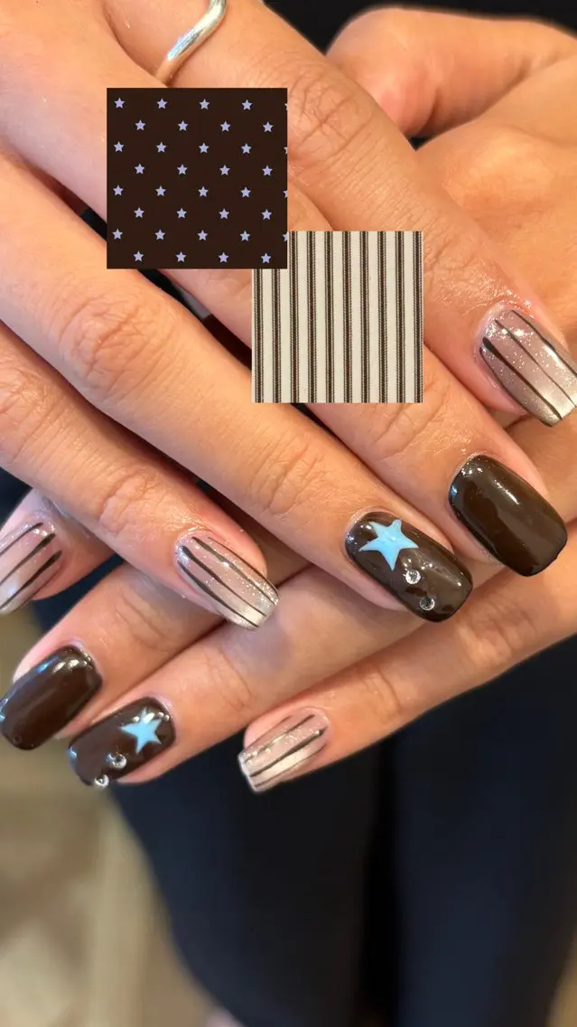ネイル アートネイル マグネットネイル Hal nail 立川mitsukiのネイルデザイン